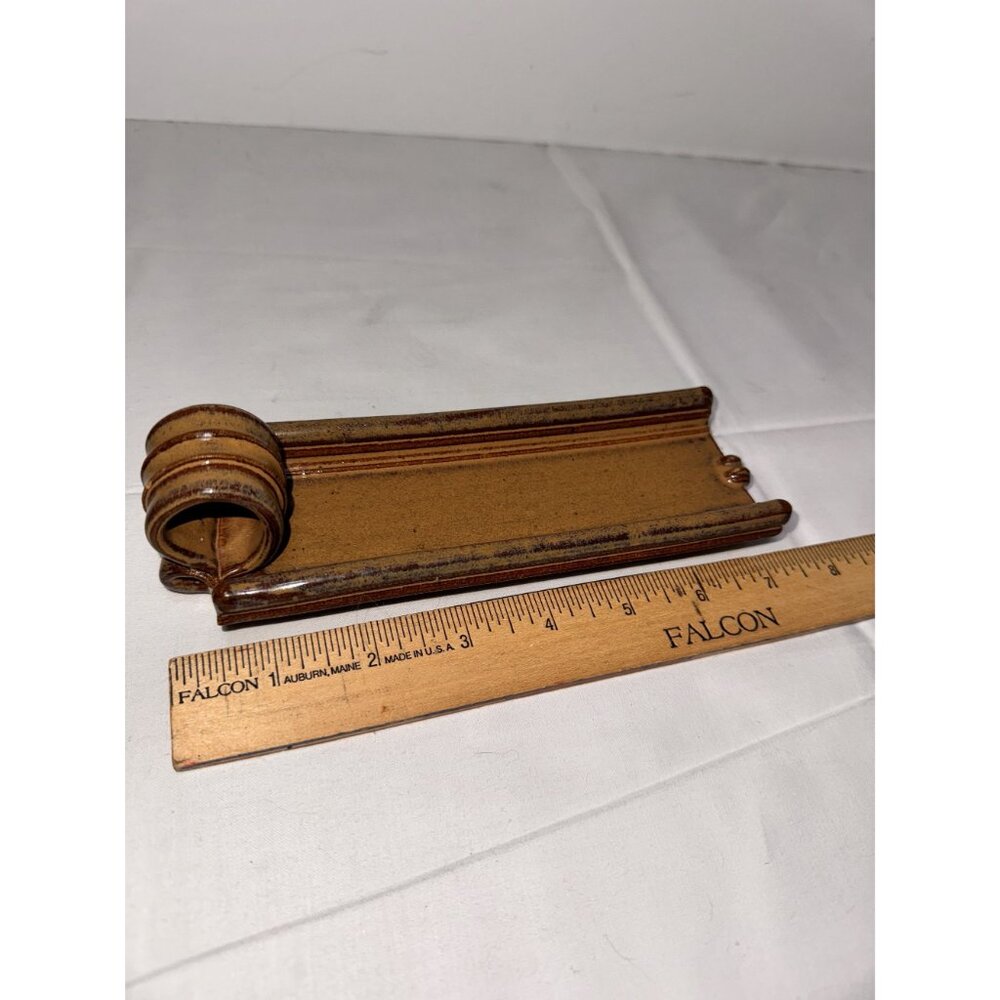 Vintage Ceramic Incense Holder With Scroll Design studio art pottery handmade ru - Picture 5 of 8